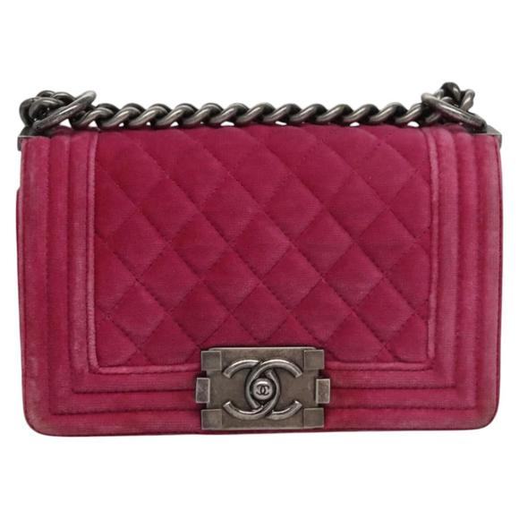 Chanel Boy Pink Velvet shoulder - Picture 1 of 10